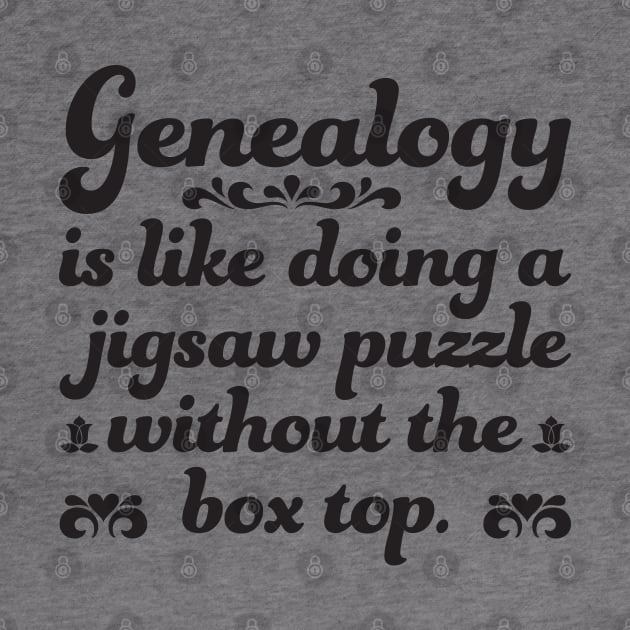 Funny Genealogy Quote Genealogy Is Like Doing A Jigsaw Puzzle Without The Box Top by DPattonPD